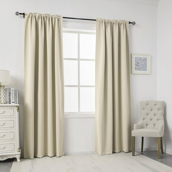 DUALIFE Extra Long Blackout Curtains..cream beige..52x132..2panels(NWT) - Picture 2 of 6